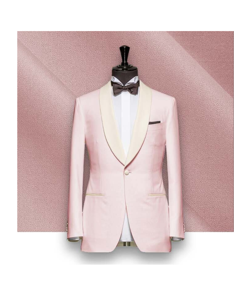 Smoking rose col châle