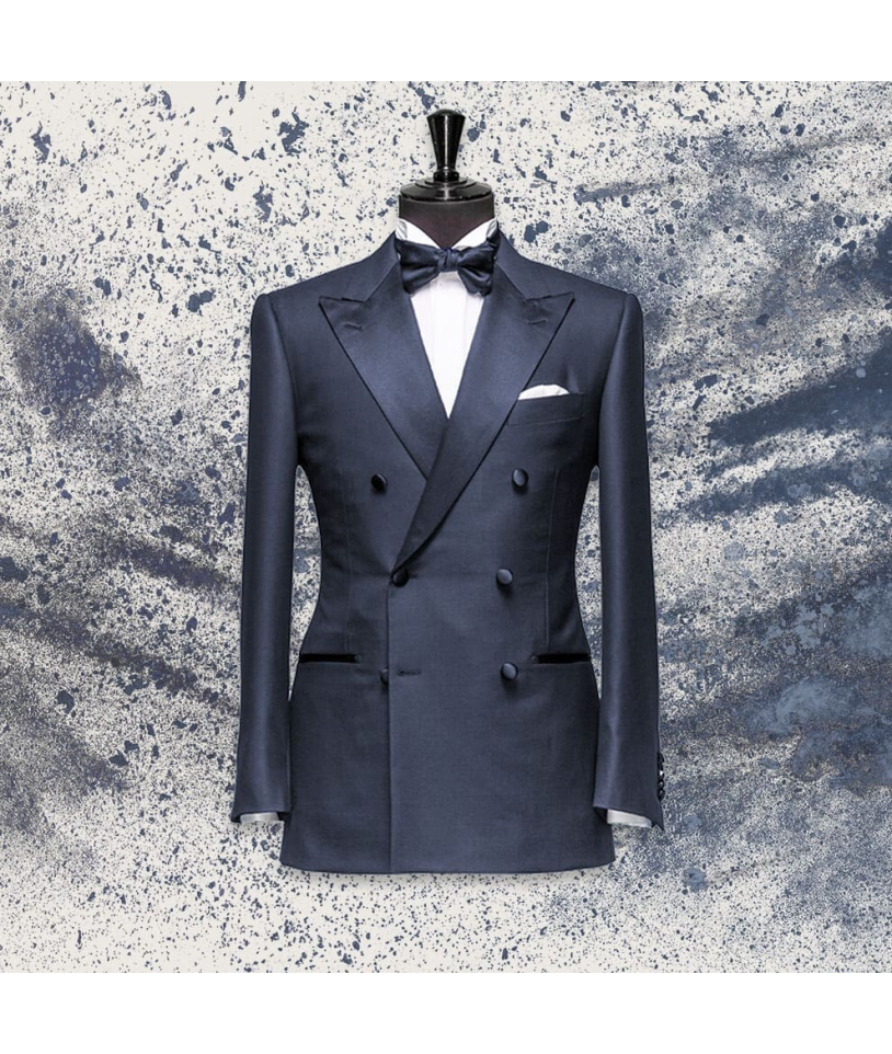 Smoking Bleu nuit croisé - Élégance et Raffinement pour vos Soirées Chics