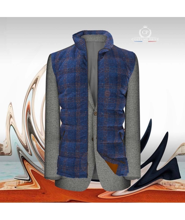 Doudoune Flanelle bleu