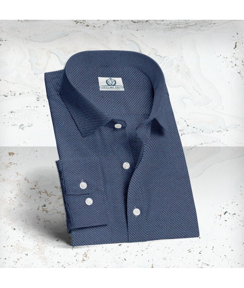 Chemise Denim Bleu Foncé - Style Décontracté et Élégant pour Hommes.