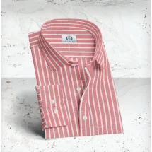 Chemise Rouge à Rayures Blanches - Style | Costume Privé Paris