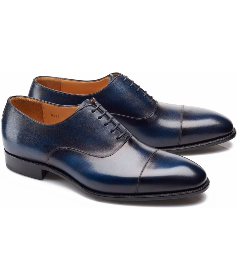 Chaussures Richelieu bout droit bleu patiné