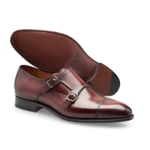 Chaussures double boucle bordeaux patiné | Costume Privé Paris