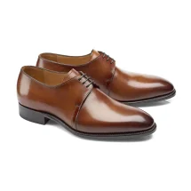 Chaussures derby cognac patiné — Costume Privé Paris