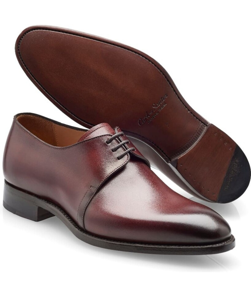 Chaussures derby bordeaux patiné