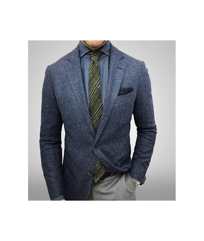 Blazer Bleu roi Harris Tweed
