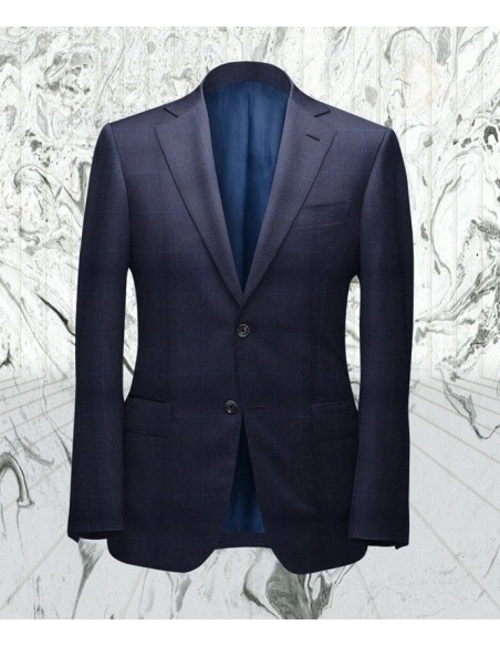 Costume Bleu nuit carreaux bleu