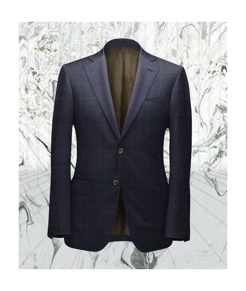 Costume bleu prince de galles marron