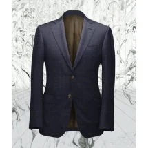 Costume bleu prince de galles marron | Costume Privé Paris