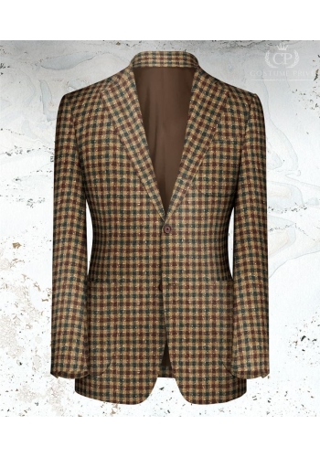 Veste marron tweed carreaux