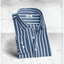 Chemise à rayures bleues et blanches | Costume Privé Paris