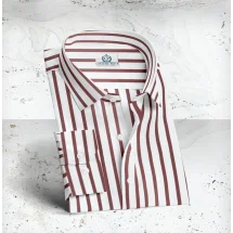 Chemise à rayures rouges pour homme | Costume Privé Paris