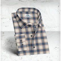 Chemise carreaux beige | Costume Privé Paris