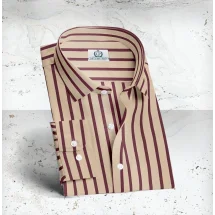 Chemise Velours Beige rayé | Costume Privé Paris