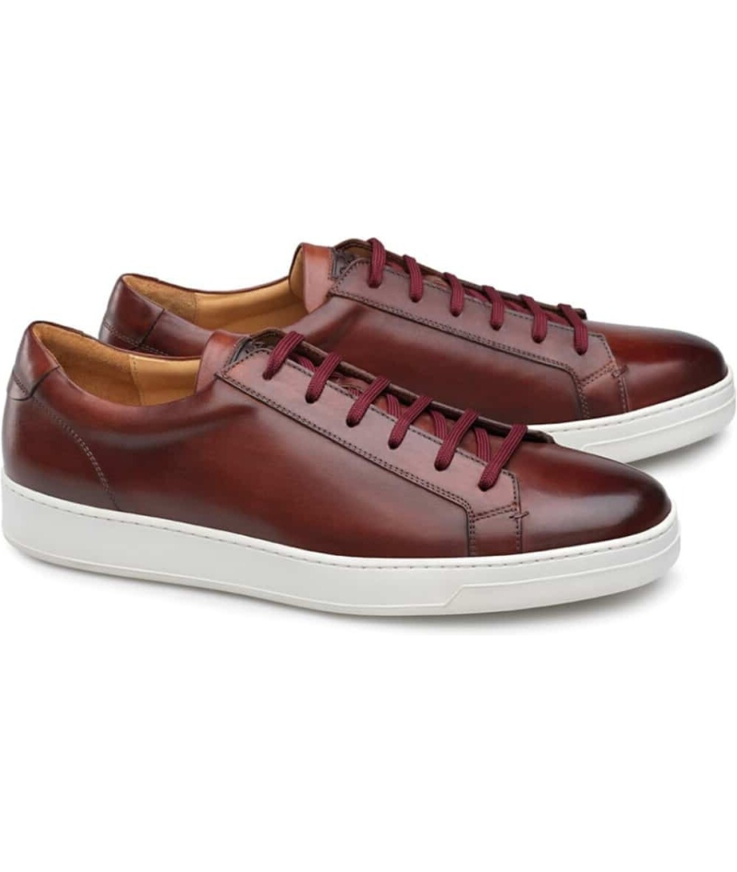 Baskets cuir bordeaux – Marque Premium – Patine main | En