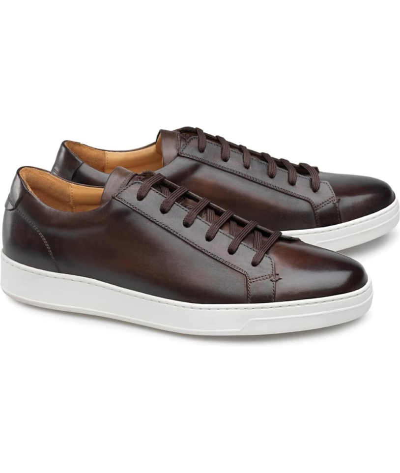 Baskets cuir marron – Marque Premium – Patine main | Confort