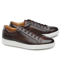 Baskets cuir marron patiné | Costume Privé Paris