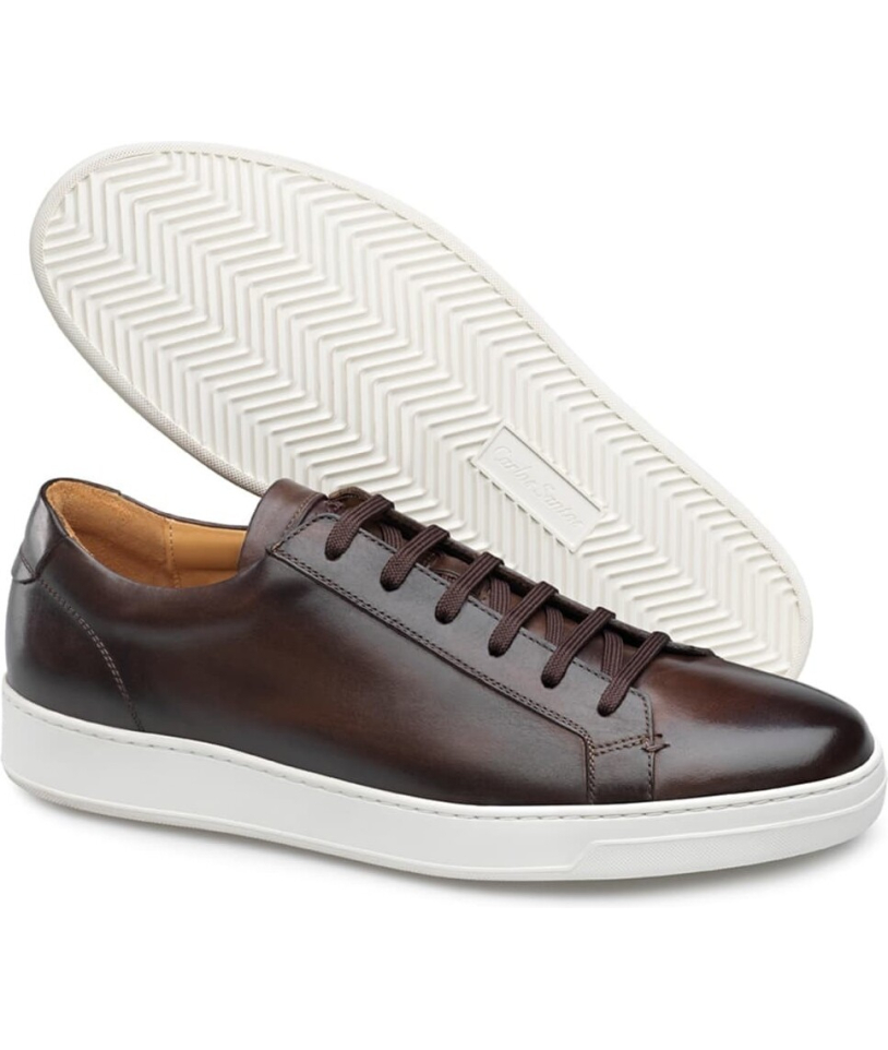 Baskets cuir marron – Marque Premium – Patine main | Confort