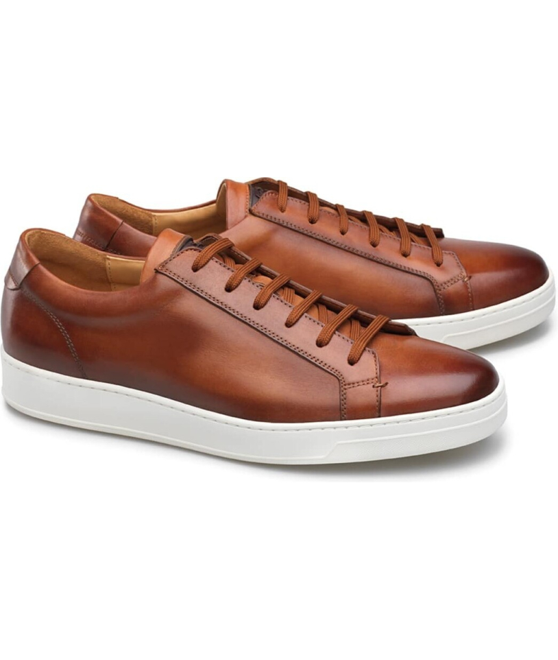 Baskets cuir cognac : l'élégance patinée premium au