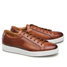 Baskets cuir cognac patiné | Costume Privé Paris
