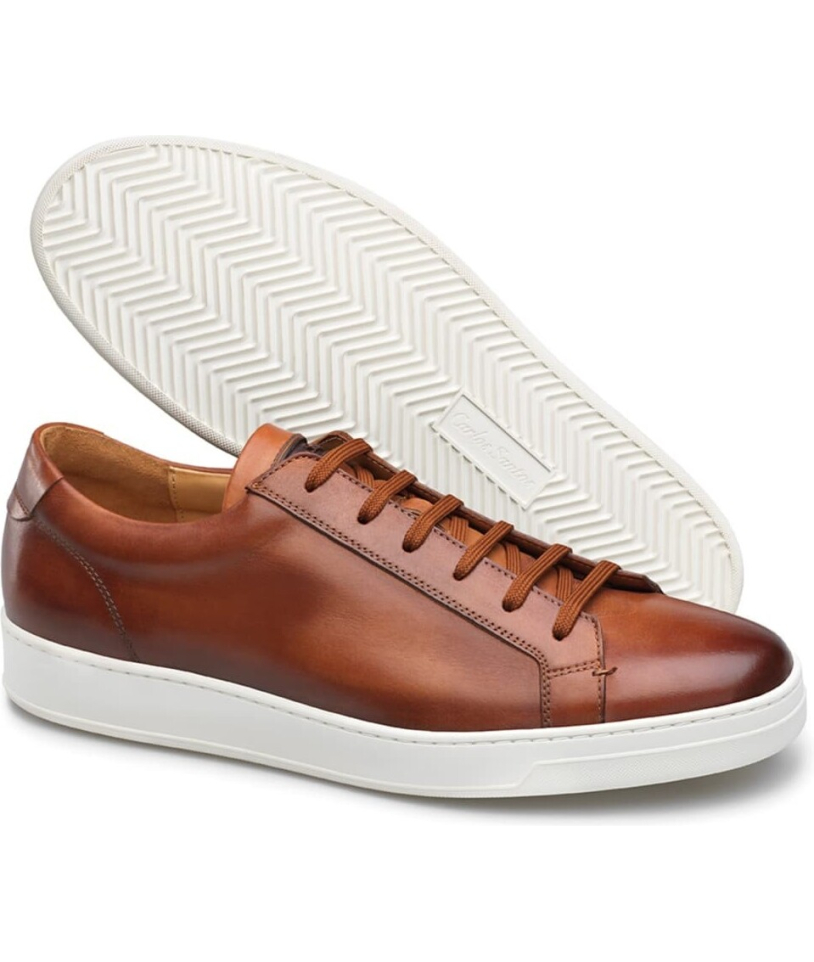 Baskets cuir cognac : l'élégance patinée premium au