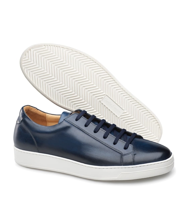 Marque Premium Baskets cuir bleu patiné Style Intemporel