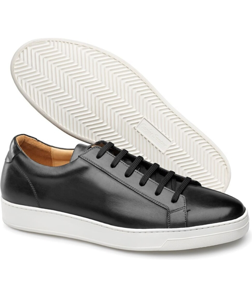 Baskets cuir noir patiné – Marque Premium – Toutes saisons |