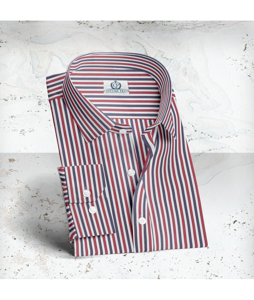 Chemise Rayures Bleu Blanc Rouge