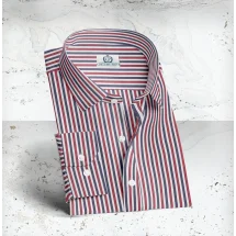 Chemise Rayures Bleu Blanc Rouge | Costume Privé Paris