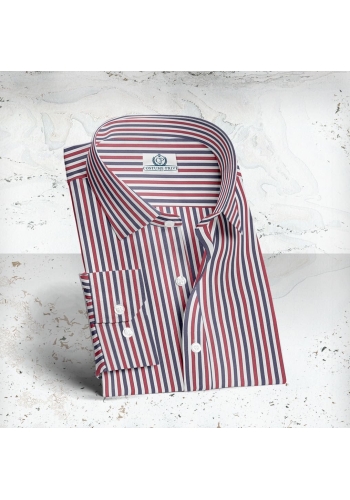 Chemise Rayures Bleu Blanc Rouge