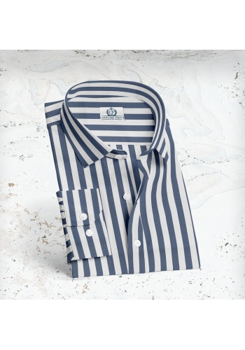 Chemise Larges Rayures Bleu Blanc