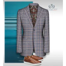 Blazer Bleu prince de Galles — sur mesure — Costume Privé Paris