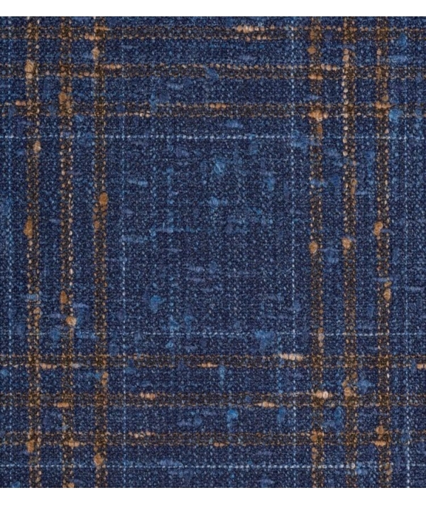 Blazer Bleu carreaux orange Tweed