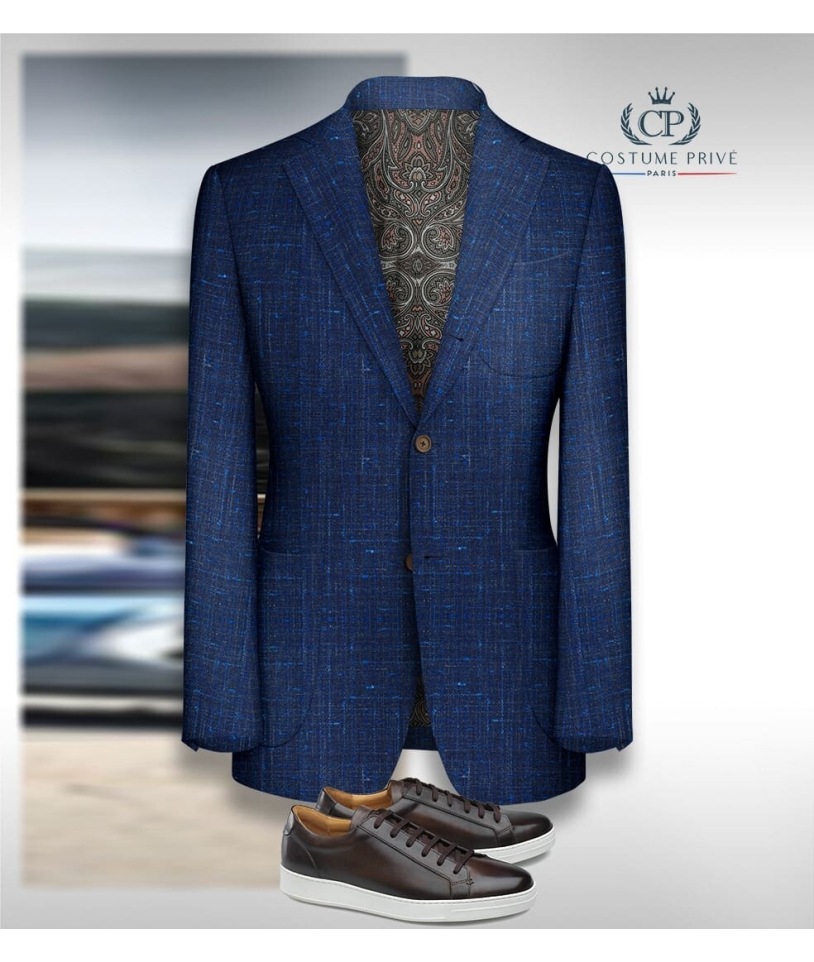 Blazer Bleu roi Tweed Eté