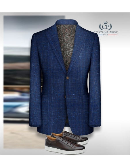 Blazer Bleu roi Tweed Eté