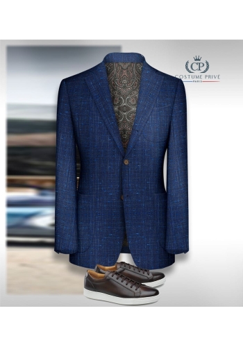 Blazer Bleu roi Tweed Eté