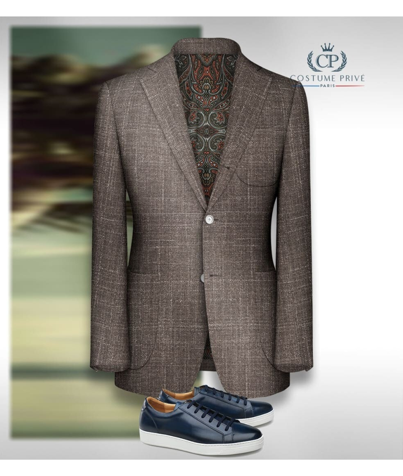 Blazer brun tweed été