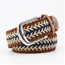 Ceinture Tressée tricolore marron | Costume Privé Paris