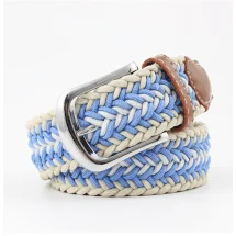 Ceinture Tressée tricolore bleu ciel | Costume Privé Paris