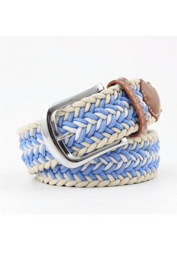 Ceinture Tressée tricolore bleu ciel
