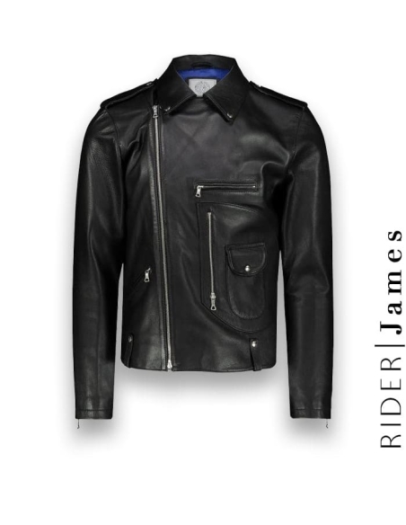 Blouson biker Cuir Noir James – Élégance toutes saisons