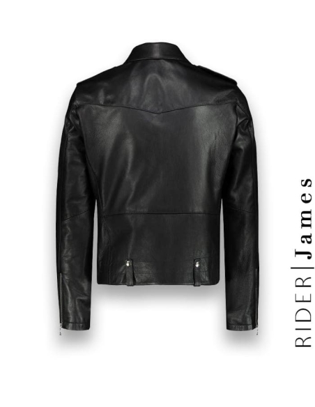 Blouson biker Cuir Noir James – Élégance toutes saisons