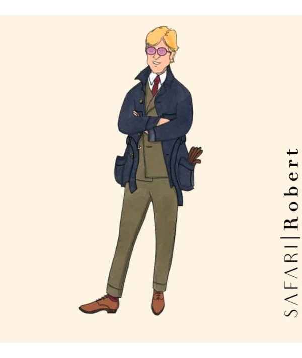 Veste Safari Nubuck bleu Robert