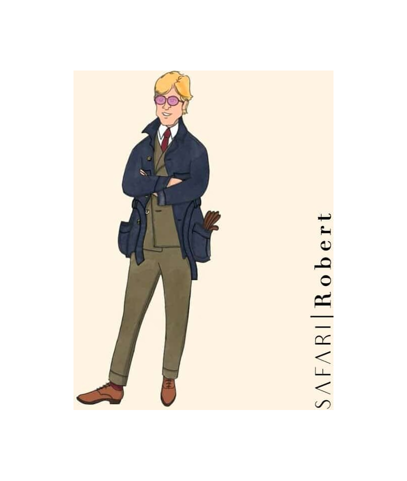 Veste Safari Nubuck bleu Robert