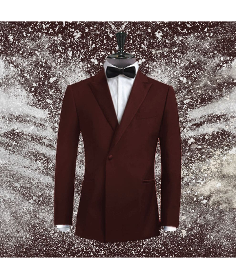 Smoking croisé 1 bouton col châle bordeaux