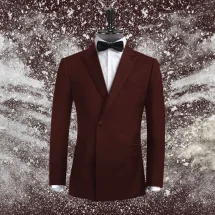 Smoking croisé 1 bouton col châle bordeaux | Costume Privé Paris