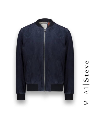 Blouson Suede MA1 Steve Bleu - Élégance Urbaine