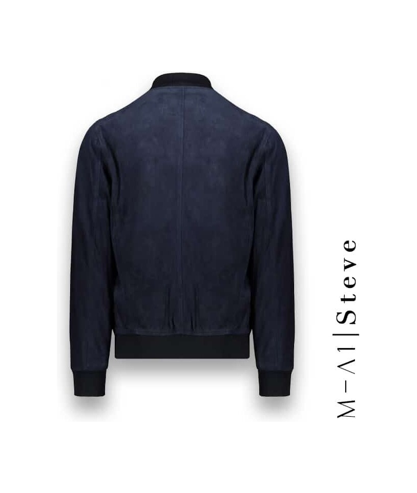 Blouson Suede MA1 Steve Bleu - Élégance Urbaine