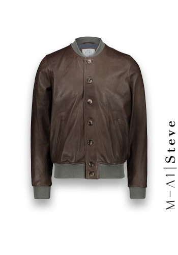 Blouson Cuir marron glacé MA1 Steve