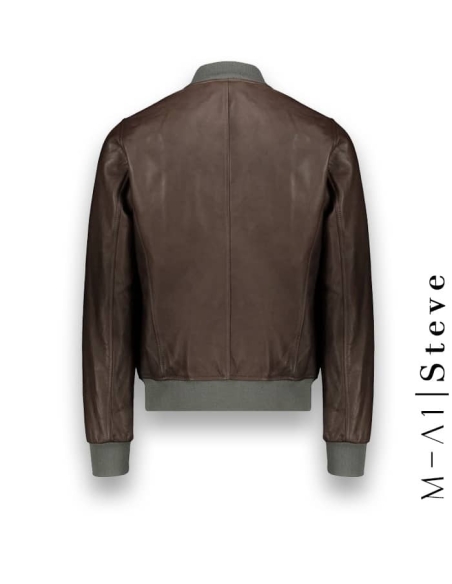 Blouson Cuir marron glacé MA1 Steve